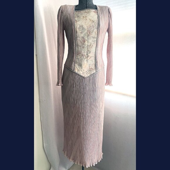 Vintage Ricki Lang for NUIT plissé pleated drop-waist fairycore dress - Picture 1 of 11